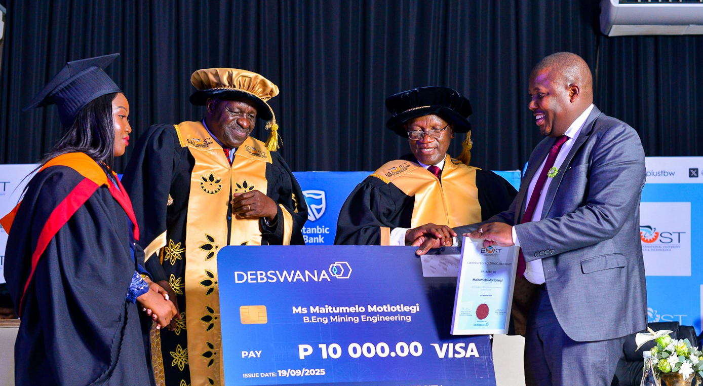 DEBSWANA AWARD TOP PERFORMERS AT THE 10TH BIUST GRADUATION CEREMONY